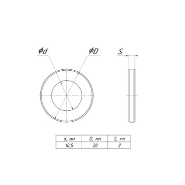 Шайба плоская M10 TDZ (300 шт)