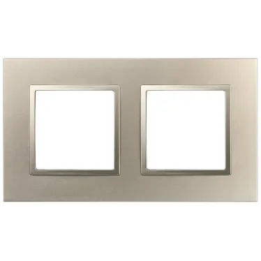Рамка для розеток и выключателей Elegance 14-5012-04 Classic, на 2 поста, шампань