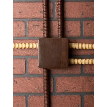 Коробка распаячная КМР-030-034 пылевлагозащищенная без мембранных вводов (109х109х55) тёмное дерево PROxima