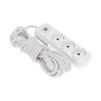 Удлинитель PREMIUM 3 гнезда, 5 м, 3х1,5 мм2, с/з, 2 USB, белый