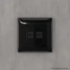 Avanti Компьютерная розетка RJ-45 без шторки в стену, кат.6 двойная Черный квадрат