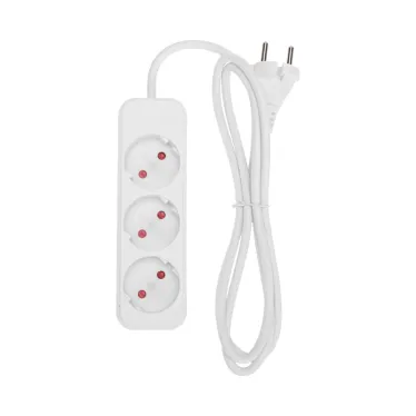 Удлинитель STANDARD 3 гнезда, 1,5 м, 2х1,0 мм2, б/з, белый