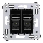 Avanti Розетка RJ-45 в стену, 5e двойная,Черный квадрат