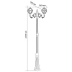 Светильник НТУ-2х60w столб Е27 IP44 черное золото