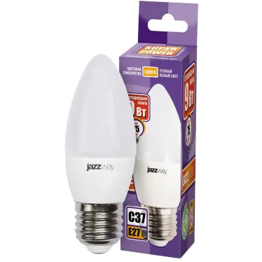 Лампа светодиодная LED 9Вт Е27 теплый белый матовая свеча