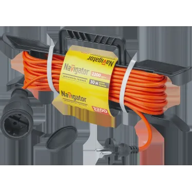 Удлинитель силовой NPE-F-30-X-2x1 на рамке б/з 30м ПВС 2х1 2200 Вт IP44