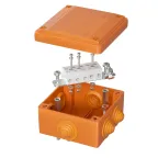                  Коробка пластиковая FS с кабельными вводами и клеммниками, IP56,100х100х50мм, 5р, 450V,20A,10мм.кв
               