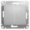 GLOSSA Переключатель двухклавишный в рамку алюминий схема 6