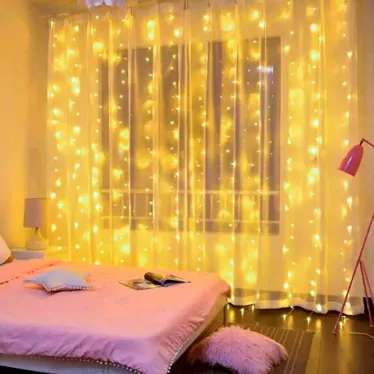 Светодиодная новогодняя гирлянда ЕNIG - 320W Занавес 8 режимов 3*2 м теплый белый 320 LED IP20 220 V