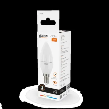 Лампа светодиодная LED 10 Вт 710 лм 3000К свеча теплый E14 AC 220В Elementary Gauss