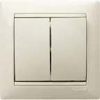 VALENA Выключатель двухклавишный в рамку слоновая кость