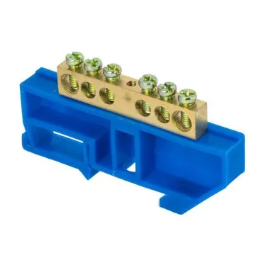 Шина "0" (8х12мм.) 125А 6 отверстий изолятор на DIN-рейку латунь EKF PROxima | sn0-125-6-d | EKF