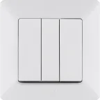 Valena LIFE Выключатель трехклавишный 10АХ 250В с лицевой панелью Винтовые зажимы Белый