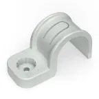 Крепеж-скоба пластиковая односторонняя для прямого монтажа серая в п/э д25 (50шт/450шт уп/кор)