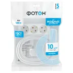                  Удлинитель сетевой 16-103Е [1х3], 10м, 16А, с заземл, Белый
               