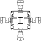 Взрывозащищенная клеммная коробка из алюминия TBE-A-12 -(6xCBC.2) -1x6018ANP22BKM2SB(A) - 1x6018ANP22BKM2SB(B) - 1x6018ANP22BKM2SB(C) -1x6018ANP22BKM2SB(D)1Ex e IIC Т5 Gb /Ex tb IIIC T95°C Db IP66