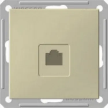 W59 Розетка компьютерная скрытая в рамку шампань
