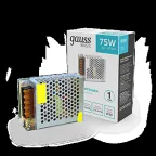 Блок питания для светодиодной ленты 75 Вт AC 176-264В Uвых 12В IP20 110х78х35мм Basic Gauss