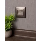 Валенсия лицевая панель розетки Phone 1-местная графит