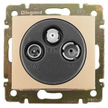 VALENA Розетка телевизионная TV-FM-SAT звезда в рамку слоновая кость