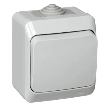 ЭТЮД Выключатель одноклавишный наружный IP44 серый