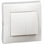 KVARTA Выключатель 2-клавишный ВС10-2-0-КБ-44 10А IP44 белый