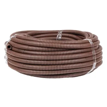 Труба гофрированная ПВХ с зондом под темное дерево d16мм (25м) Plast PROxima