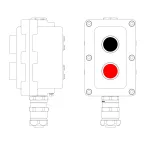                  Пост управления взрывонепроницаемый из алюминия LCSD-02-B-MC-P1B(11)x1-P1R(11)x1-PCMB-KAEPM3MHK-20
               