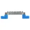 Шина 0 N (6x9мм) 10 отв. цинк 2 синих угловых изолятора