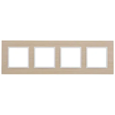 Рамка на 4 поста, дерево, Эра Elegance, белён.дуб-бел (5/25/1050) 14-5304-01