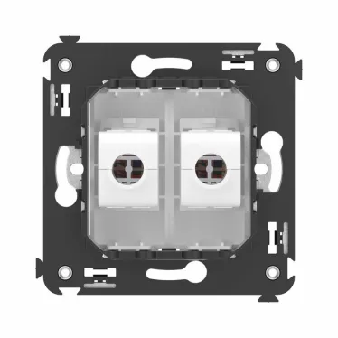 Avanti Компьютерная розетка RJ-45 без шторки в стену, кат.6 двойная, Белое облако