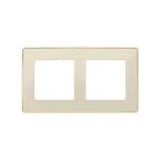 Рамка 2 поста слоновая кость/основание шампань