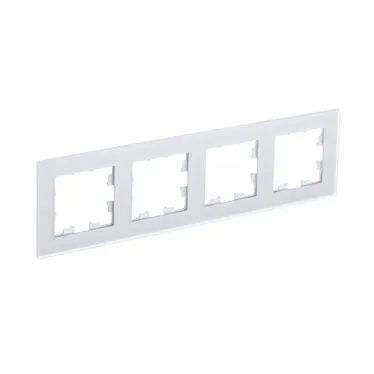 Рамка четырехпостовая ATLASDESIGN NATURE, МАТОВОЕ СТЕКЛО БЕЛЫЙ