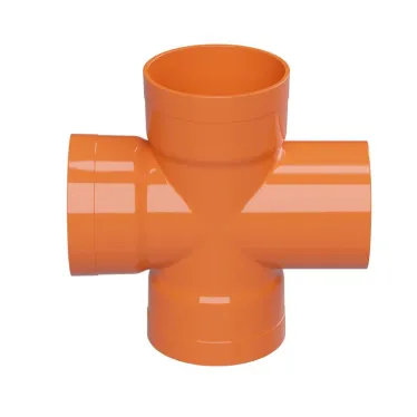 Соединение крестообразное для двустенных труб 90 градусов диаметр 63мм полипропилен