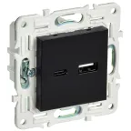 SKANDY Розетка USB A+C 18Вт SK-R13Bl черный IEK