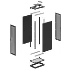 Напольный шкаф 42U 600х1200 двери перф/перф укомпл вводом и загл RAL 9005