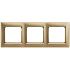 VALENA Рамка 3 поста горизонтальная матовое золото