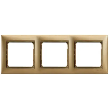VALENA Рамка 3 поста горизонтальная матовое золото