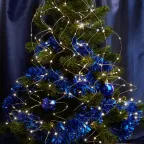 Гирлянда на елку LED белый 10 веток 2м от батареек