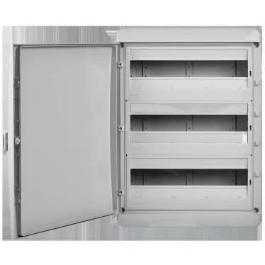 Корпус пластиковый навесной на 54 модуля КМПн-54 IP65 TEKFOR серая непрозрачная дверь