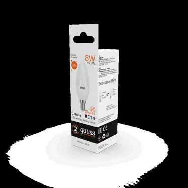 Лампа светодиодная LED 8 Вт 520 лм 3000К свеча теплый E14 AC 220В Elementary Gauss