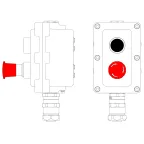                  Пост управления взрывонепроницаемый из алюминия LCSD-02-B-MB-P1B(11)x1-P6E(11)x1-PBMB-KAEPM2MHK-20
               