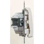 GLOSSA Переключатель одноклавишный с подсветкой сх.6а перламутр в рамку