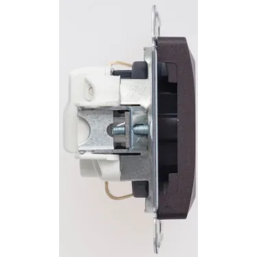 GLOSSA Розетка с заземлением шоколад в рамку