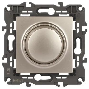Светорегулятор поворотно-нажимной, 400ВА 230В, Эра Elegance, шампань,14-4101-04