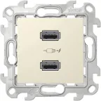 Зарядное устройство розетка 2хUSB, слоновая кость