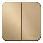 Выключатель BLANCA двухклавишный наружный (схема 5) с изоляционной пластиной 10A 250B титан