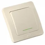 Выключатель одноклавишный скрытый с индикацией слоновая кость 16А