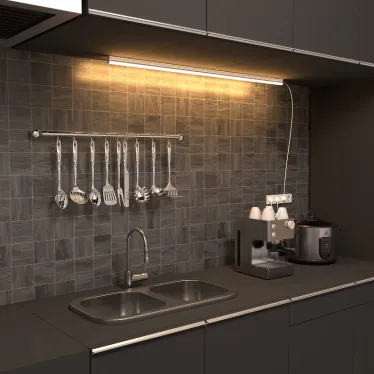 Светильник линейный светодиодный ДБО 15 Вт 1300 лм 3000К AC 220В IP20 1175х22х36мм крепления провода и коннекторы входят в комплект TL Black Gauss