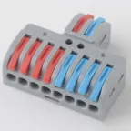 Клемма СМК 2х4 проходная разветвительная 2 полюса, с монтажной площадкой (1 ввод, 4 вывода на полюс)